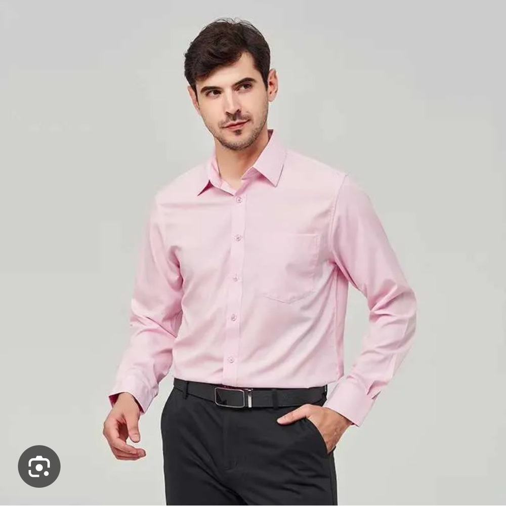 Elegant Pink Men's Button-Down Shirt